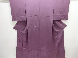 樹木模様織り出し一つ紋付け下げ色無地着物